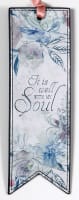 Bookmark With Ribbon: It is Well With My Soul, Floral Imitation Leather