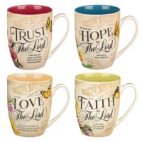 Ceramic Mugs (Set Of 4) 355ml: Hope & Trust Collection Homeware