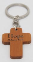 Cross Keyring: Hope, Hebrews 6:19 (Mahogany)