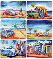 Placemats Deborah Broughton Surf Faith With Scripture, Cork Backed (Set of 6) (Australiana Products Series)