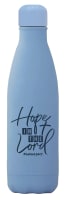 Stainless Steel Water Bottle 500ml: Hope in the Lord, Psalm 130:7, Light Blue Homeware