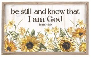 Mdf Framed Wall Art: Be Still and Know That I Am God (Psalm 46:10)