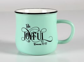 Ceramic Mug: Be Joyful (Rom 12:12) Green (370ml) Homeware