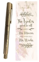 Gel Pen/Bookmark Set: God is Good, Gold Pen