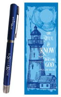Gel Pen/Bookmark Set: Be Still & Know Blue Pen (Psalm 46:10)