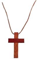 Pendant: Wooden Cross 4cm With Strap