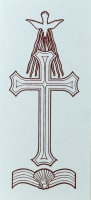 Candle Transfer: Baptism Cross, Dove, Shell and Water (Black And White, 11.5cm X 5cm) Church Supplies