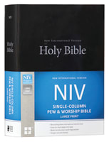 NIV Single-Column Pew and Worship Bible Large Print Black (Black Letter Edition) Hardback
