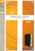 Kjv/Amp Parallel Bible Large Print Tan/Burgundy (Kjv Red Letter, Amp Black Letter) Premium Imitation Leather