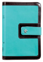 NIV Thinline Bible Compact Blue/Brown (Red Letter Edition) Premium Imitation Leather