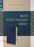 NIV Wide Margin Bible Navy (Red Letter Edition) Premium Imitation Leather