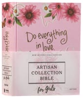 NIV Artisan Collection Bible For Girls Pink Daisies Designed Edges Under Gilding Comfort Print (Red Letter Edition) Hardback