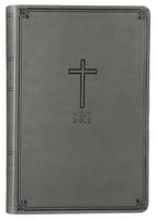 NKJV Value Thinline Bible Large Print Charcoal (Red Letter Edition) Premium Imitation Leather
