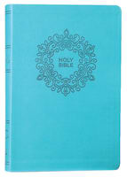 NKJV Value Thinline Bible Large Print Turquoise (Red Letter Edition) Premium Imitation Leather