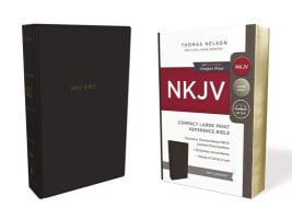 NKJV Reference Bible Compact Large Print Black (Red Letter Edition) Premium Imitation Leather