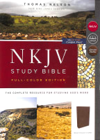 NKJV Study Bible Brown Full-Color (Black Letter Edition) Genuine Leather