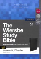 NKJV Wiersbe Study Bible Black Indexed Premium Imitation Leather