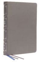 NKJV Reference Bible Classic Verse-By-Verse Center-Column Gray (Red Letter Edition) Genuine Leather