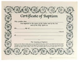 Certificate Baptism: Decorative Border (6 Pack) Pack/Kit
