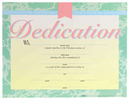 Certificate Baby Dedication: (6 Pack) Pack/Kit