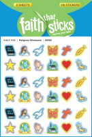 Religious Miniatures (6 Sheets, 216 Stickers) (Stickers Faith That Sticks Series) Stickers