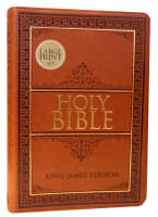 KJV Large Print Thinline Bible Indexed Tan Red Letter Edition Imitation Leather