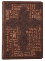 Journal: Names of Jesus, Dark/Light Brown Imitation Leather