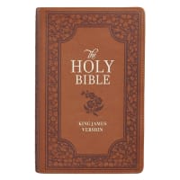 KJV Giant Print Bible Indexed Tan Flowers (Red Letter Edition) Imitation Leather