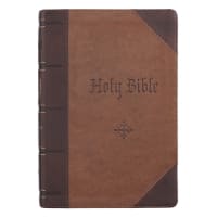 KJV Giant Print Bible Indexed Brown/Tan (Red Letter Edition) Imitation Leather