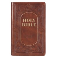 KJV Giant Print Bible Indexed Brown (Red Letter Edition) Imitation Leather