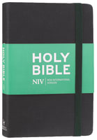 NIV Thinline Bible Black With Elastic Strap Hardback