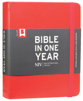 NIV Journalling Bible in One Year Red With Elastic Closure Hardback