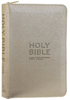 NIV Pocket Bible Gold With Zip Flexi-back