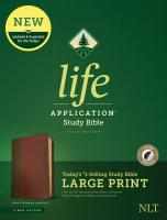 NLT Life Application Study Bible 3rd Edition Large Print Brown/Mahogany Indexed (Red Letter Edition) Imitation Leather