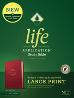 NLT Life Application Study Bible 3rd Edition Large Print Berry Indexed (Red Letter Edition) Imitation Leather