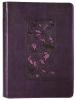 KJV Large Print Thinline Reference Bible Filament Enabled Edition Floral Frame Purple (Red Letter Edition) Imitation Leather