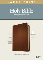 KJV Large Print Thinline Reference Bible Filament Enabled Edition Brown (Red Letter Edition) Genuine Leather