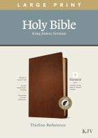KJV Large Print Thinline Reference Bible Filament Enabled Edition Brown Indexed (Red Letter Edition) Genuine Leather
