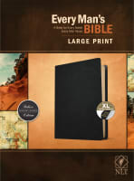 NLT Every Man's Bible Large Print Indexed Black Genuine Leather