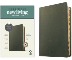 NLT Thinline Reference Bible Filament Enabled Edition Olive Green Indexed (Red Letter Edition) Genuine Leather