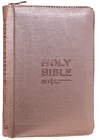 NIV Pocket Bible Rose Gold With Zip Flexi-back
