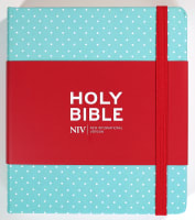 NIV Journalling Bible Mint Polka Dot With Elastic Band British Edition Fabric over hardback