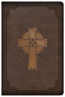 CSB Large Print Compact Reference Bible Celtic Cross Brown (Red Letter Edition) Imitation Leather