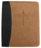 KJV Sword Study Personal Size Large Print Indexed Bible Black/Tan Imitation Leather
