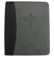 KJV Sword Study Personal Size Large Print Bible Black/Grey Imitation Leather