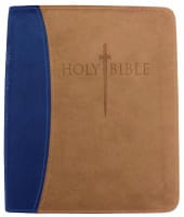 KJV Sword Study Personal Size Large Print Bible Blue/Tan Imitation Leather