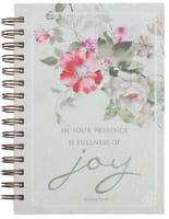 Journal: In Your Presence is Fullness of Joy, Red/White Flowers (Psalm 16:11) Spiral