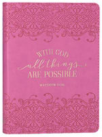 Journal: With God All Things Pink (Matthew 19:26) Imitation Leather