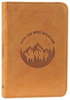 Journal: Genuine Leather Pocket-Sized Journal, Faith Can Move Mountains Genuine Leather