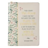 Journal Zippered: For I Know the Plans, Cream (Jer 29:11) Imitation Leather